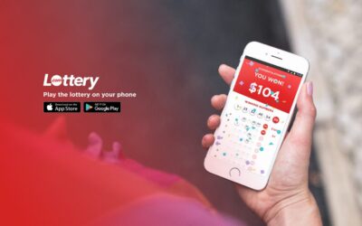 Lottery.com mobile app on the iPhone screen