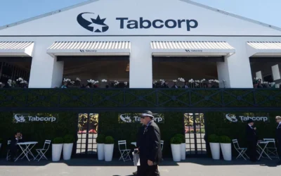 Tabcorp logo on the building