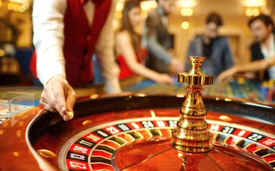 Dealer and a roulette wheel