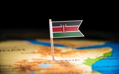 Flag of Kenya on globe