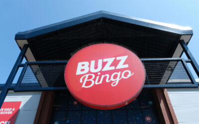 Buzz Bingo logo on the building.