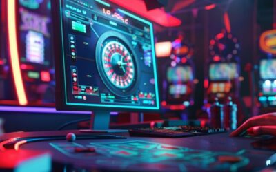 Computer in cyber punk style